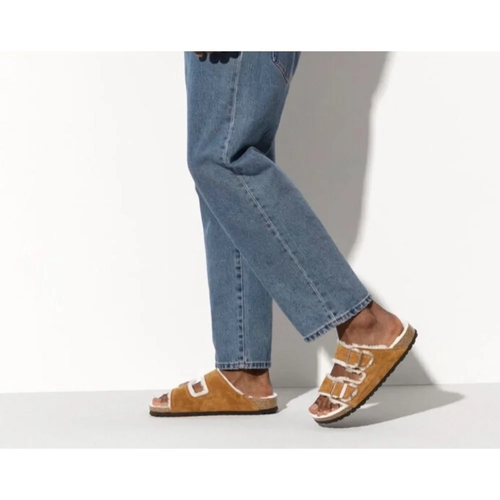 Birkenstock Arizona Sz 40/ Men's 7 Fur Lined Sandals Mink